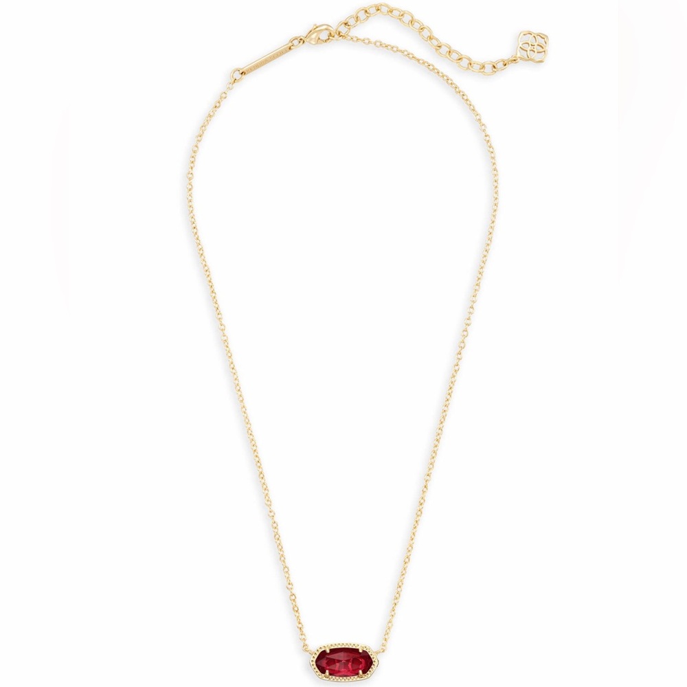Kendra Scott Gold Elisa Necklace with Berry Glass Pendant - Picture 2 of 3